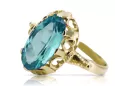 Ring Aquamarine 14K Yellow gold Vintage vrc134y